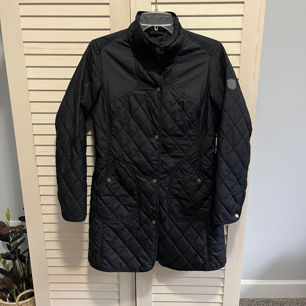 Eddie Bauer Black Lightweight Button Front Jacket Sz Petite Small PS